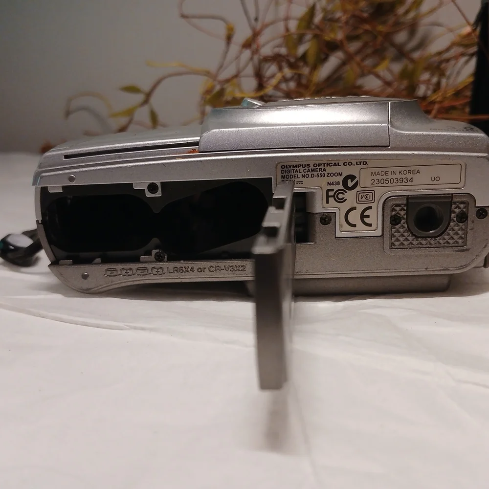 Olympus Silver Camedia D-550 Compact Digital Camera And Canon With Beat Up Case